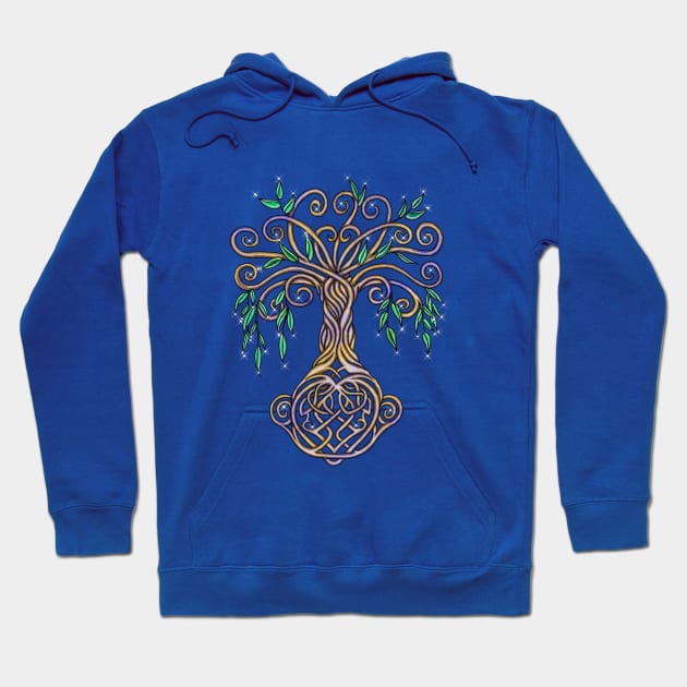 Celtic Tree of Life Nature Colored Hoodie by Astrablink7